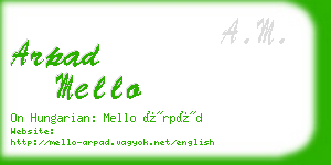 arpad mello business card